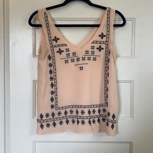 Tintoretto Blush Embroidered Tank Top